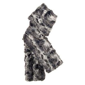 Faux Fur Infinity Scarf in Black and Gray